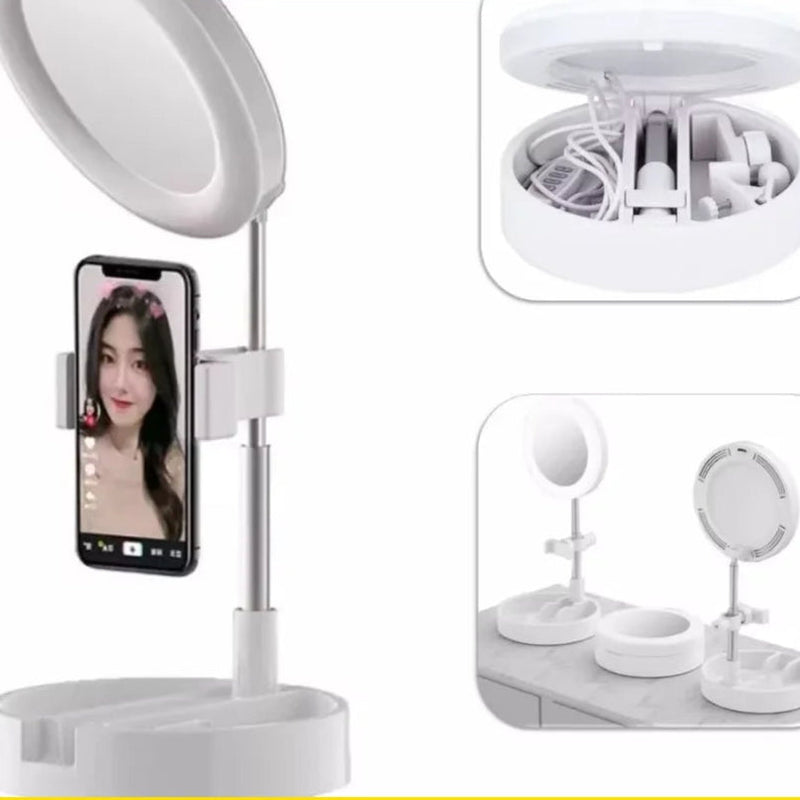 Suporte Para Celular Com Ringlight e Base De Apoio