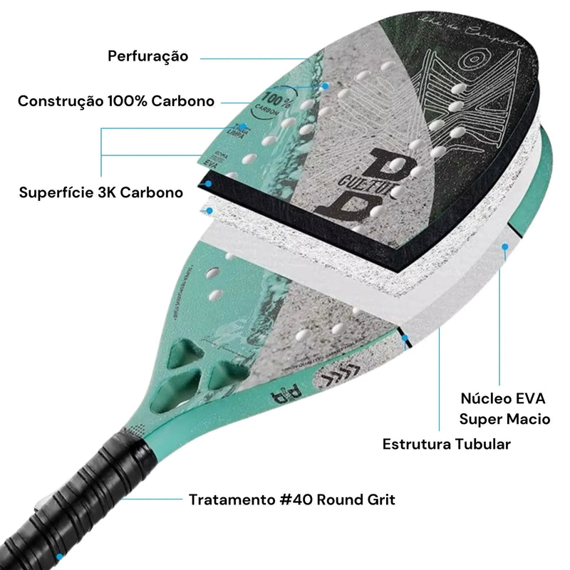 Raquete Beach Tennis Carbon Pro 3K Unlimited
