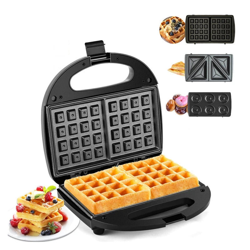 Sanduicheira 3 Em 1 Waffles Multifuncional Lanches Donuts 110v